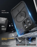 Miracase Funda magnética para iPhone 16 Pro de cuerpo completo con protector de pantalla de vidrio integrado, [compatible con MagSafe] funda militar a prueba de caídas 16 Pro, 6.3 pulgadas, color