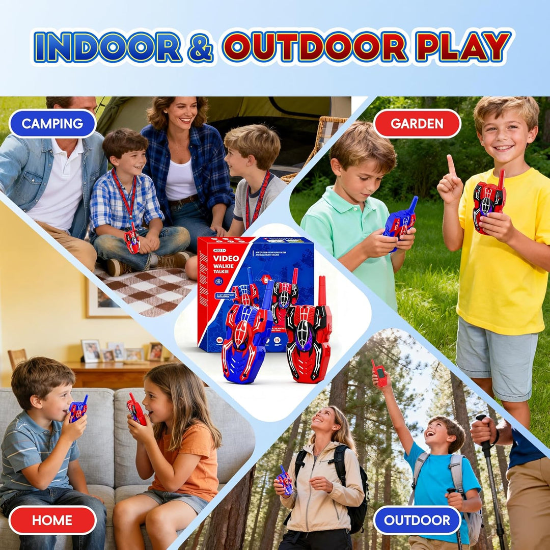 Walkie Talkies de video para niños, paquete de 2 walkie talkies rec...