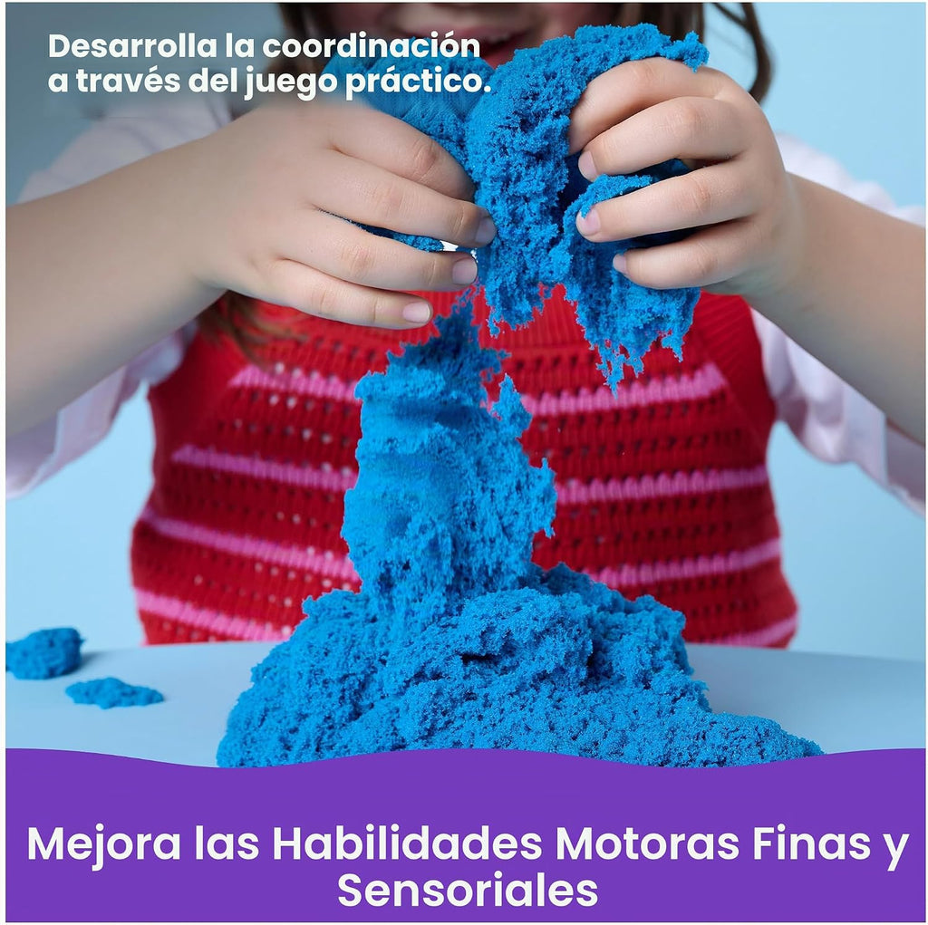 Kinetic Sand Mega Box azul de 11 lb, juguetes sensoriales sensoriales de arena