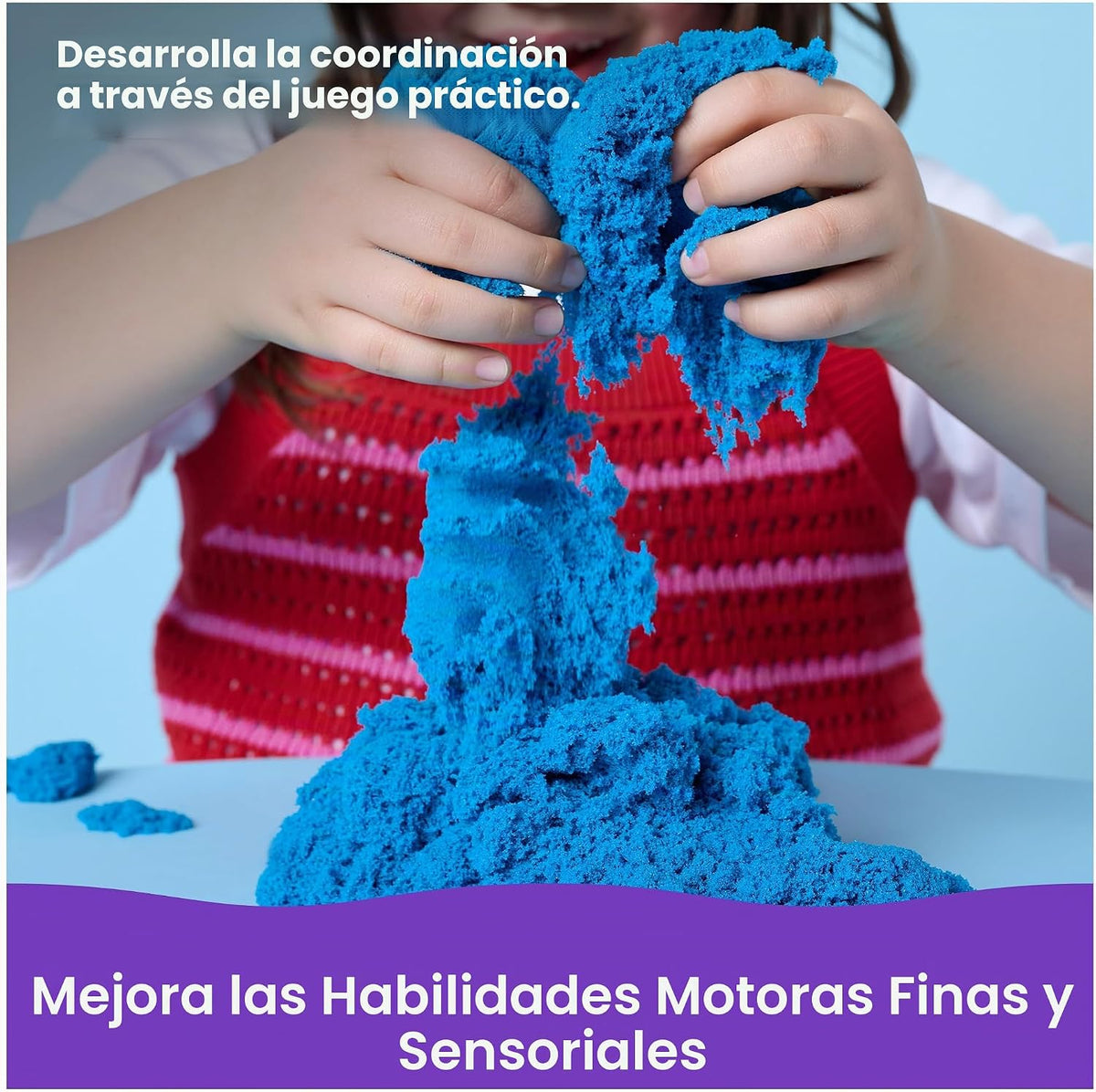 Kinetic Sand Mega Box azul de 11 lb, juguetes sensoriales sensoriales de arena