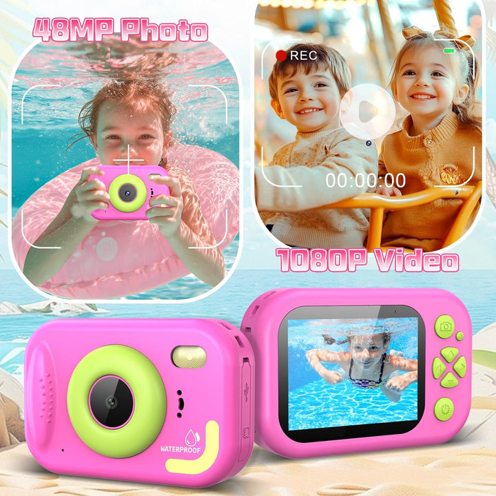 Cámara para niños impermeable, cámara submarina IP68 para niños de...