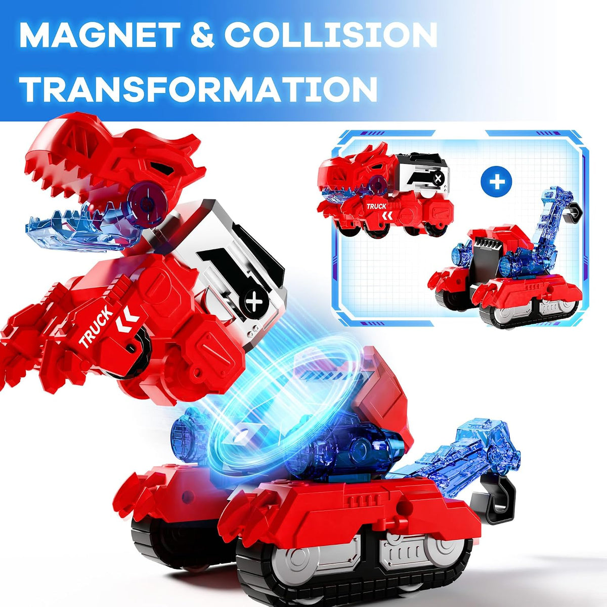 iPlay, iLearn Kids Dinosaurio Transformar Robot Juguete Magnético Camión