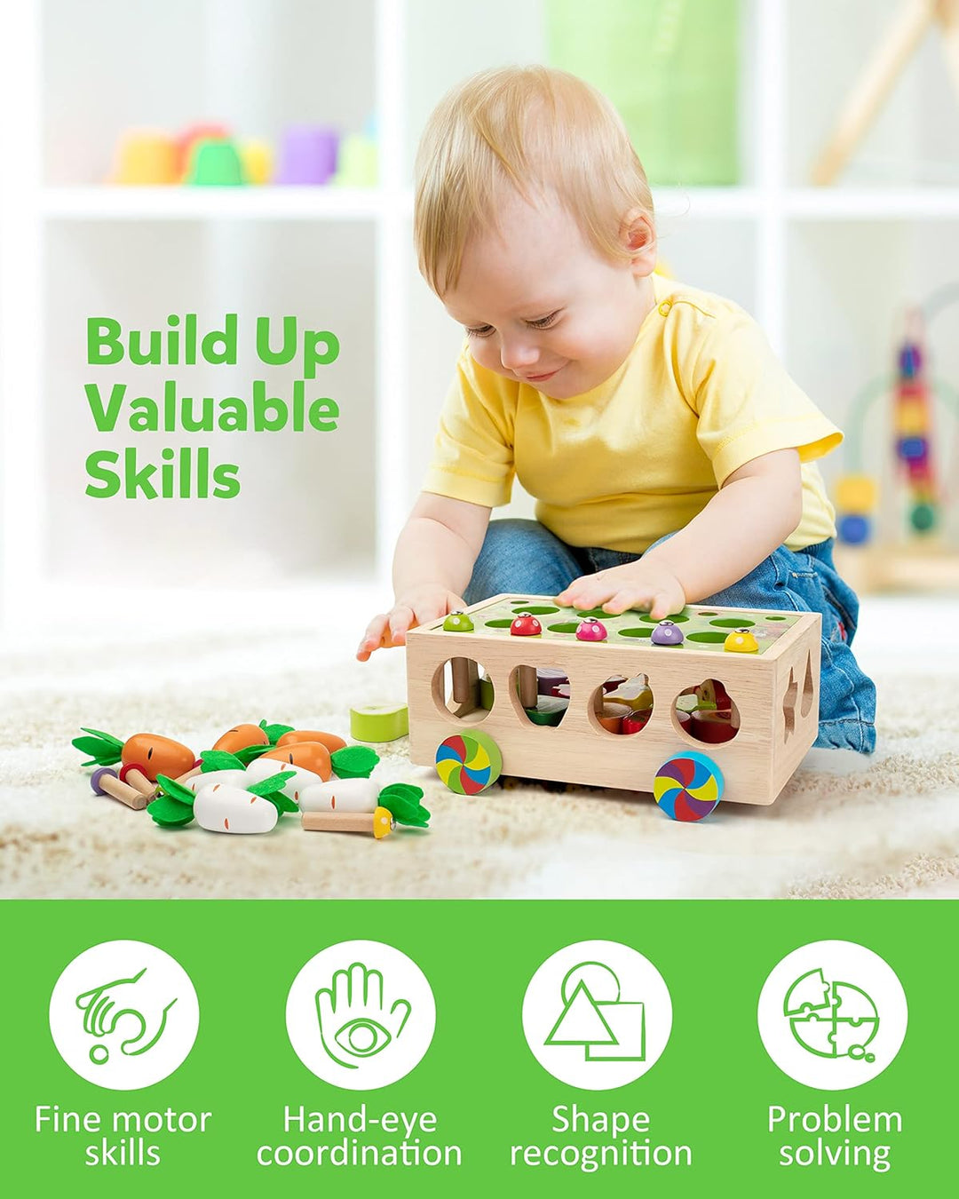 Coogam Montessori - Juguetes de motricidad fina para bebé pequeño,...