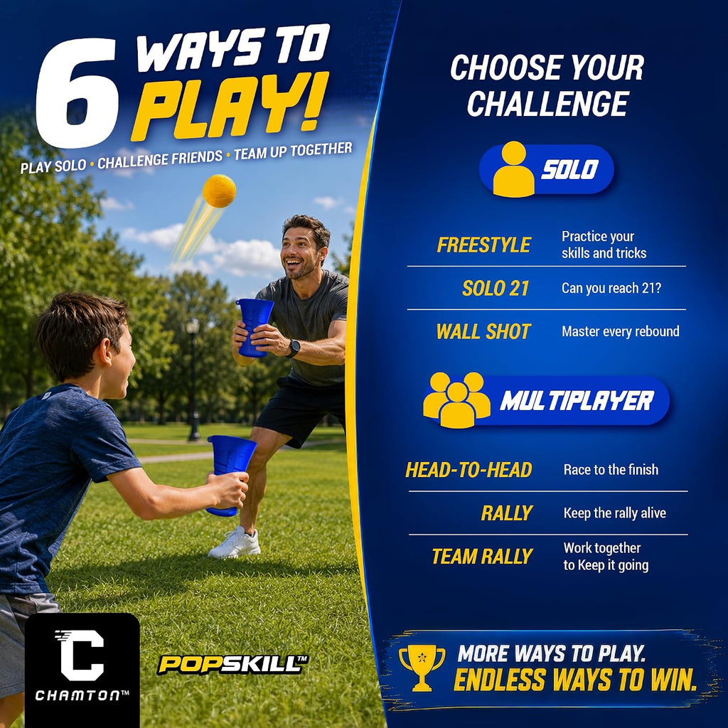 Popskill, juego de habilidad para apretar y atrapar para niños, juguete de coordinación mano-ojo, diversión en interiores y exteriores, juegos familiares y adolescentes, regalos geniales de