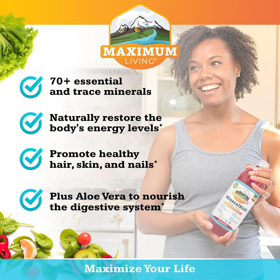 Maximum Living MineralRich Minerals Suplemento con aloe - Mezcla lí...