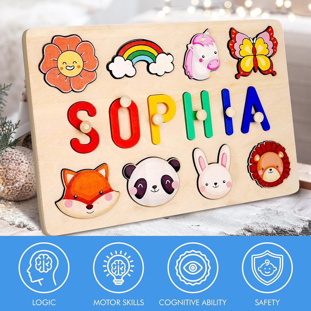 Rompecabezas de madera con nombre personalizado para niños