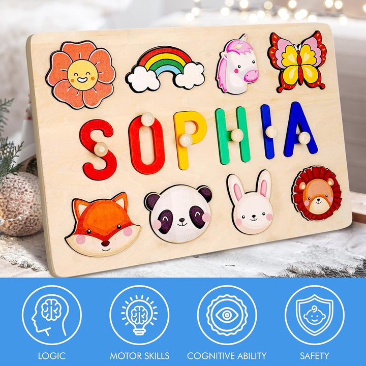 Rompecabezas de madera con nombre personalizado para niños