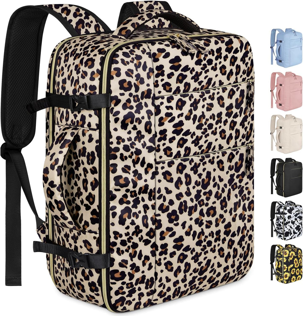 Mochila de viaje Capolo para mujeres y hombres, Leopardo, 15,6 pulgadas