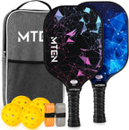 MTEN Palas de Pickleball Set de 2/4/1 Aprobadas USAPA; Raquetas de Fibra de Vidrio