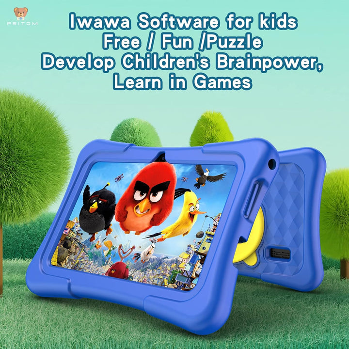 PRITOM Tablet de 7 pulgadas para niños con estuche sólido, tabletas...
