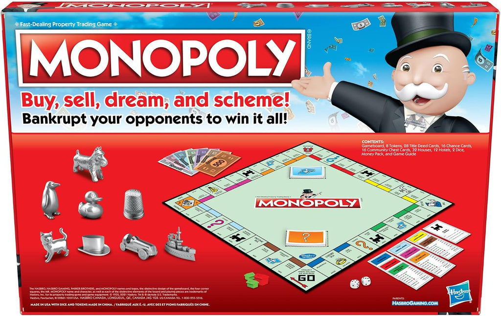 Monopoly - Juego de mesa familiar para 2 a 6 jugadores y niños a partir de 8 años, incluye 8 tokens (Edición Token Vote)