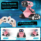 Hamourd Juguetes robot para niñas, robots recargables de control remoto, robot de juguete con demostración automática, cabeza y brazos flexibles, movimientos de baile, música y ojos LED brillantes