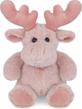 DolliBu Peluche de alce rosa bebé, juguete de peluche de animales salvajes