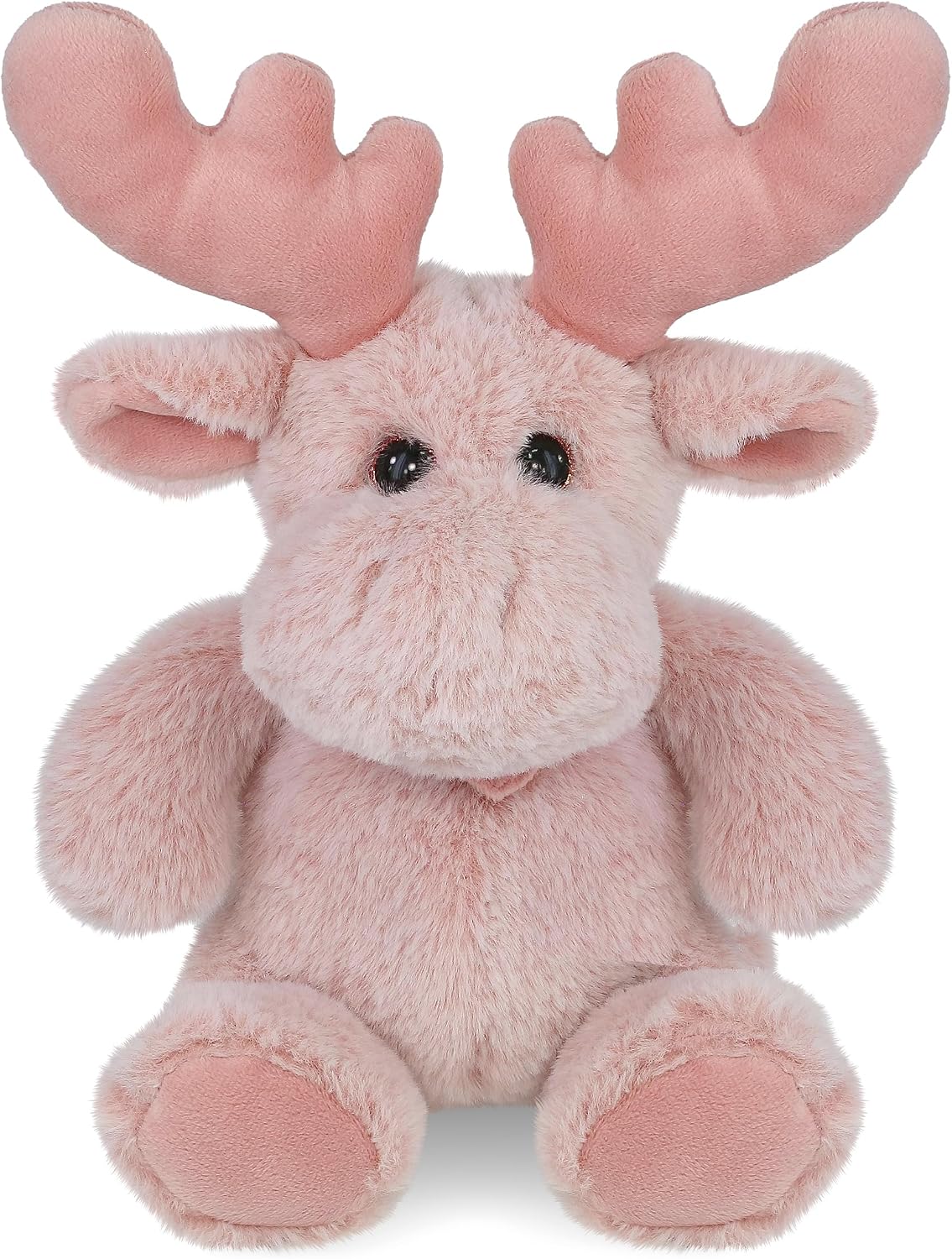 DolliBu Peluche de alce rosa bebé, juguete de peluche de animales salvajes