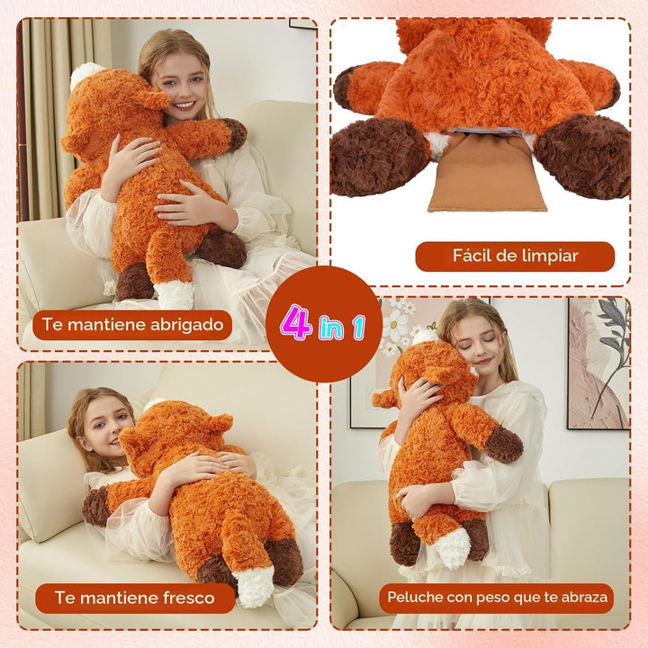 GILFWM 63,5 cm 2,27 kg Animales de peluche con peso Zorro, peluche...