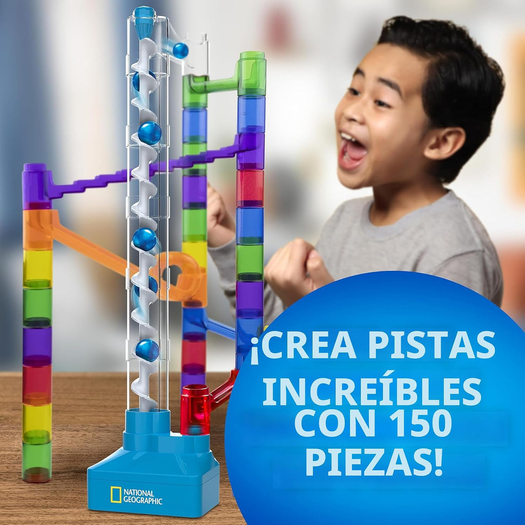 National Geographic Motorized Marble Run 150-Piece Building Set para Kids