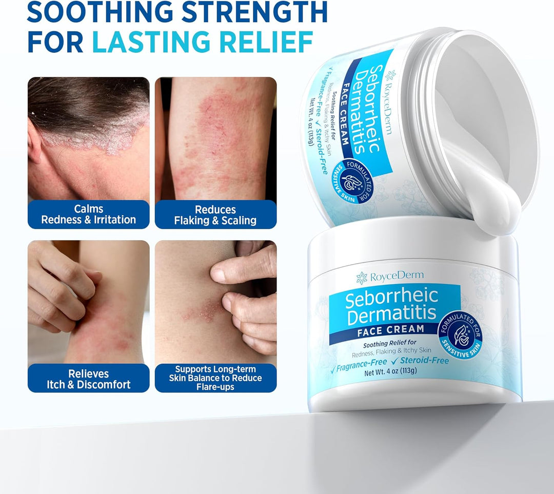 Roycederm Crema facial para dermatitis seborreica y psoriasis, hidr...