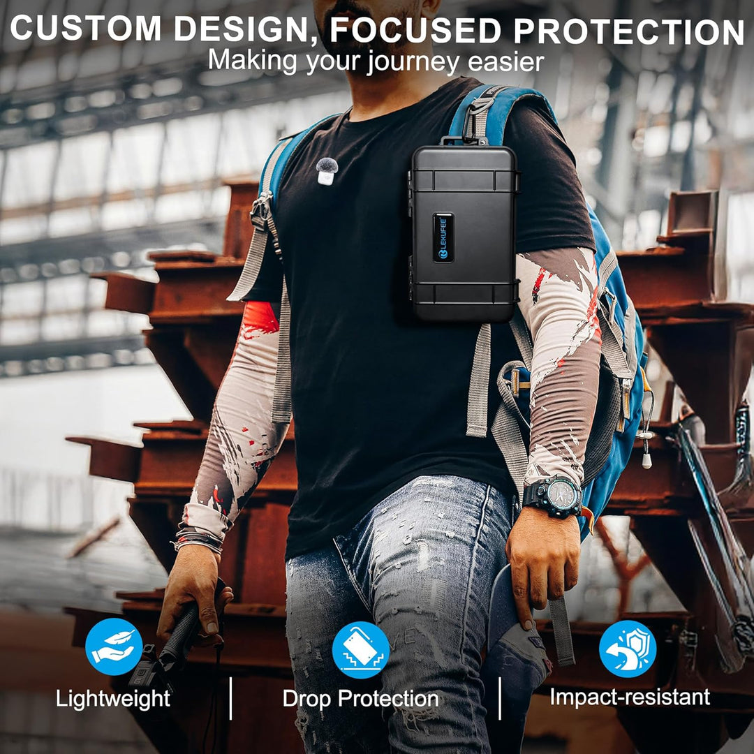 Lekufee Estuche rígido impermeable de viaje para DJI Mic 3, Mic 2,...