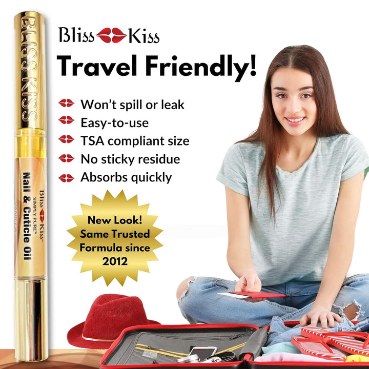 Bliss Kiss | 4 bolígrafos de cutícula de aceite de uñas con fraganc...