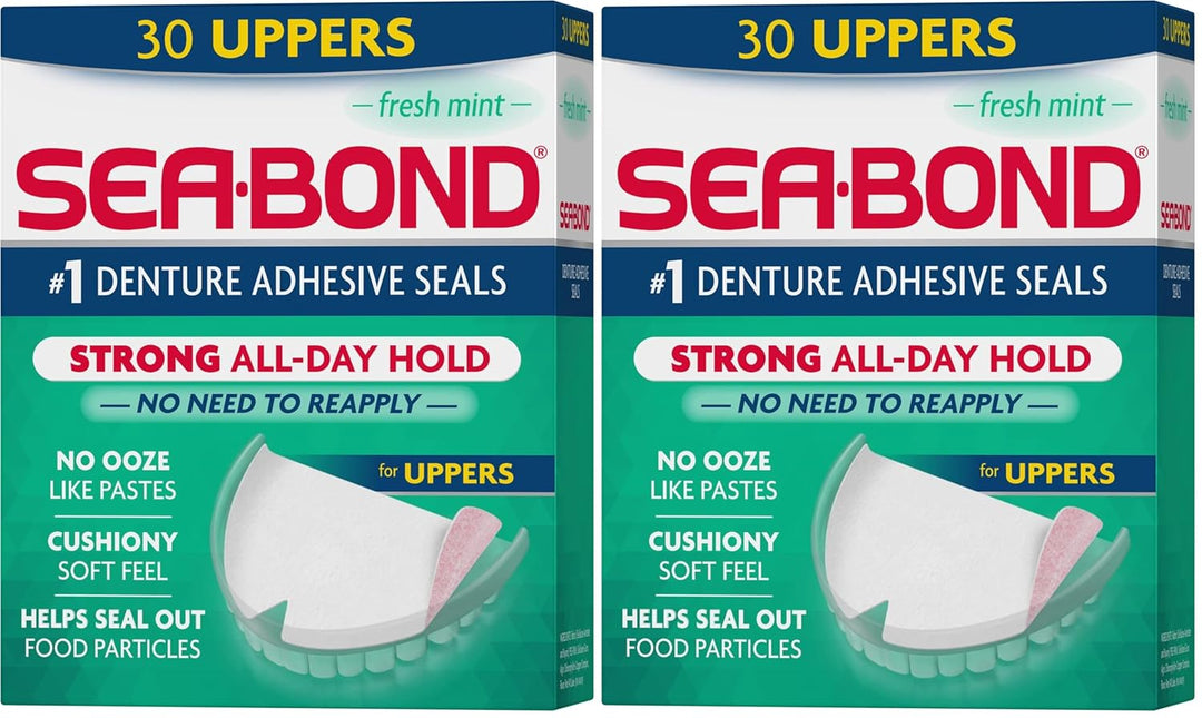 Sea Bond Sellos Adhesivos Seguros para Dentaduras Postizas, Superio...