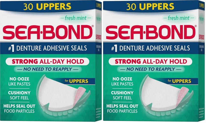 Sea Bond Sellos Adhesivos Seguros para Dentaduras Postizas, Superio...