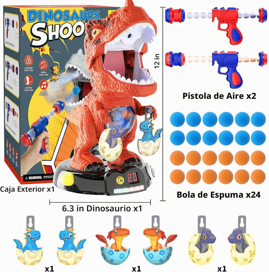 Juguetes de dinosaurio para niños de 3-5 5-7, T Rex Chomp Shot Dinosaur Blaster interesante juego de disparo de objetivos, regalo para niños de 4 a 8 años, regalos de Navidad y cumpleaños para