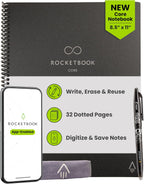 Rocketbook Core - Cuaderno inteligente reutilizable, tamaño carta, 8.5 x 11