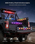 Ehaho - Barra de sonido UTV de 35 pulgadas, altavoz de carrito de golf Bluetooth con luces de fiesta RGB