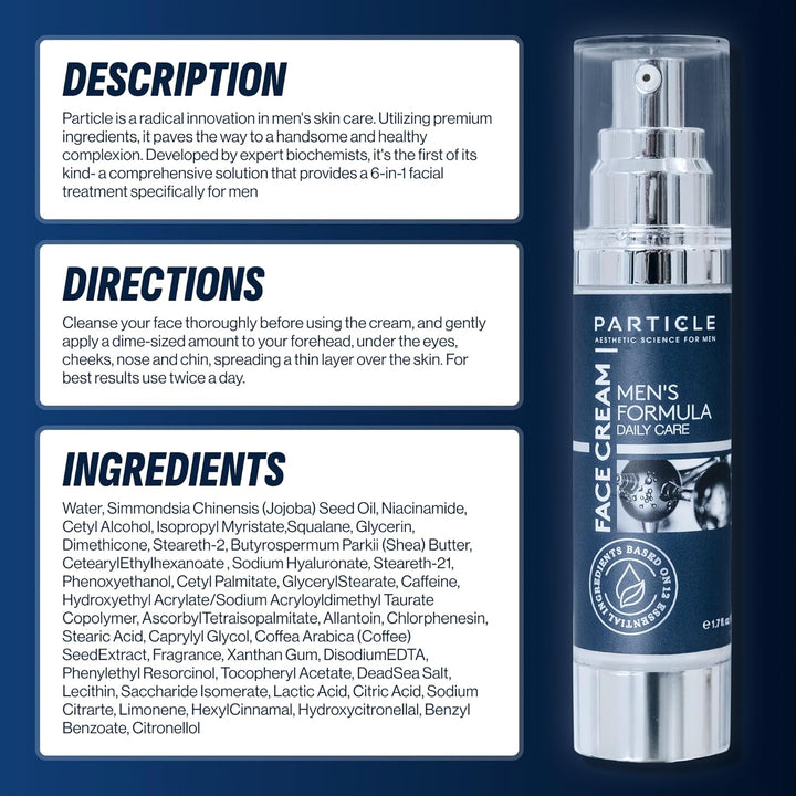 Crema facial 6 en 1 de Particle para hombres, hidratante diario par...