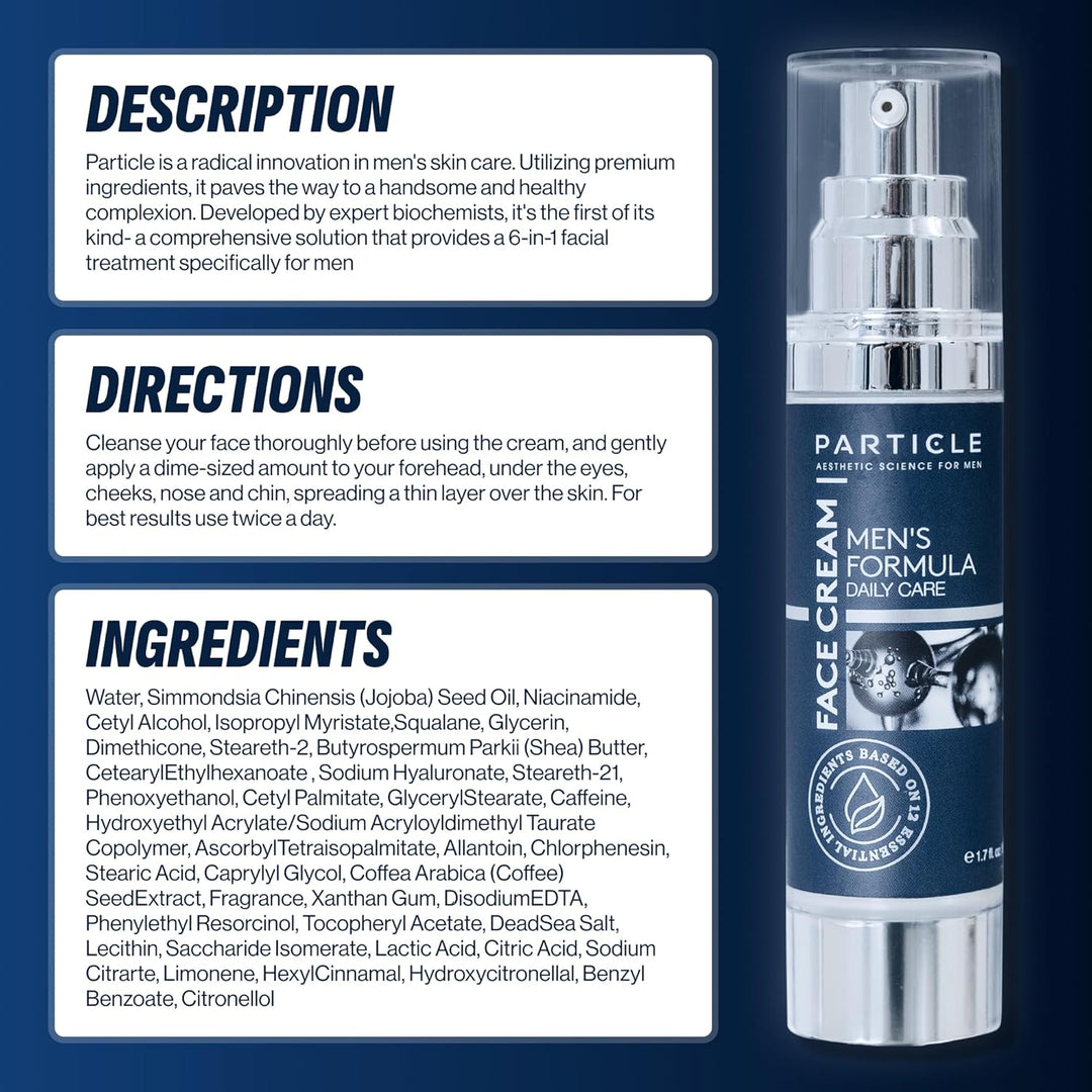 Particle Crema facial 6 en 1 para hombres, humectante hidratante di...