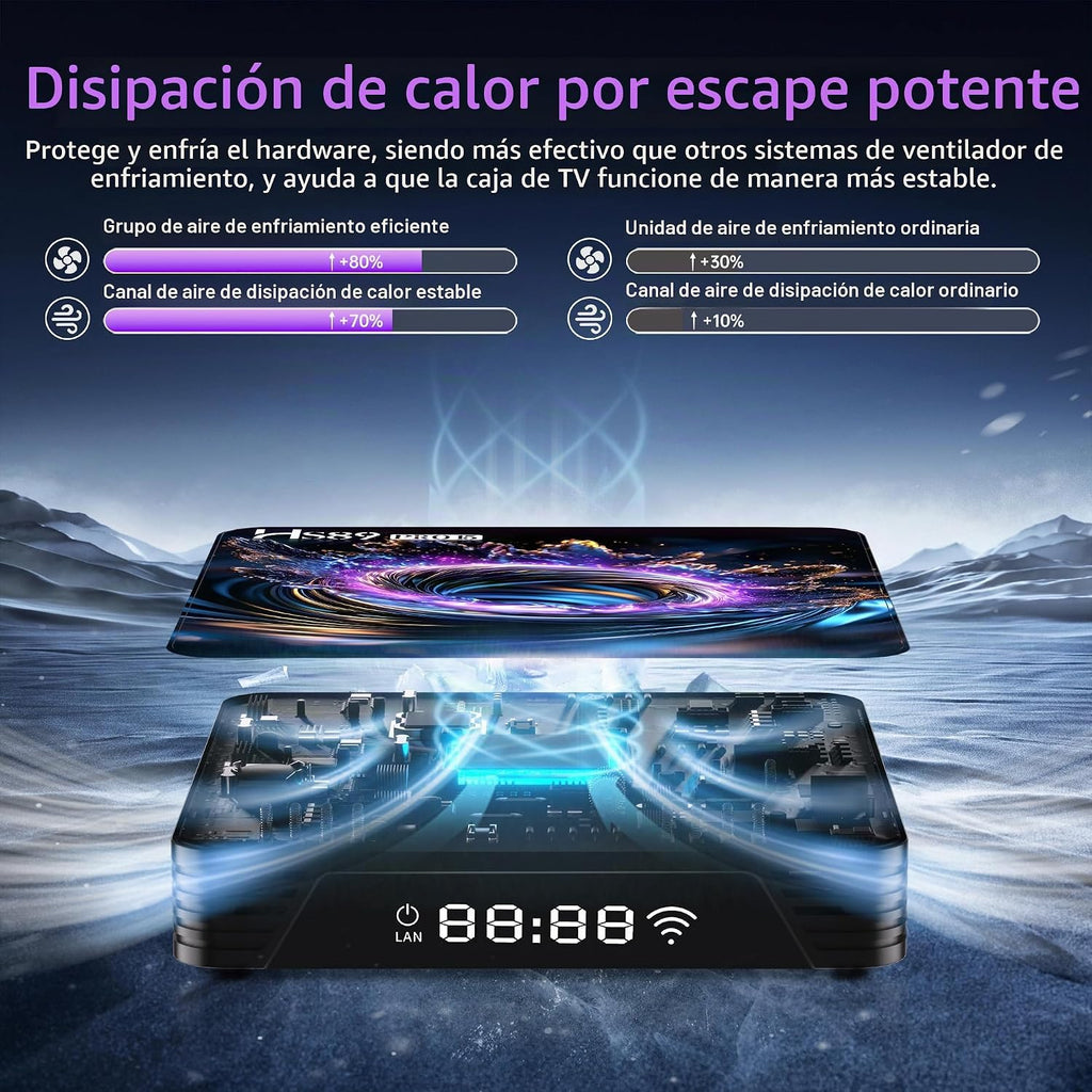 Android TV Box 14.0, 4GB RAM 32GB ROM RK3539 Quad-Core, WiFi dual 6, 4K