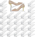 Organizador de ranuras para zapatos para armario, paquete de 24 unidades apilador de zapatos, organizador para armario, ahorro de espacio, organizador de zapatos (transparente)