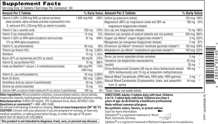 Klaire Labs SFI Health VitaPrime - Multivitamínico sin hierro para...