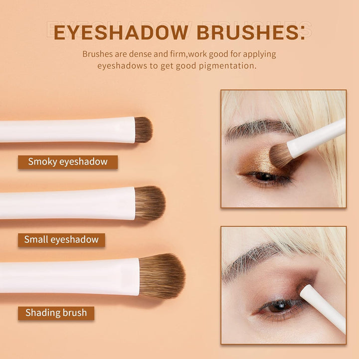 Jessup Juego de 10 brochas de maquillaje de ojos de precisión sinté...