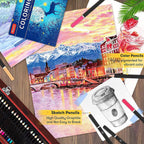 iBayam 150-Pack Deluxe Wooden Art Set Crafts Drawing Painting Kit