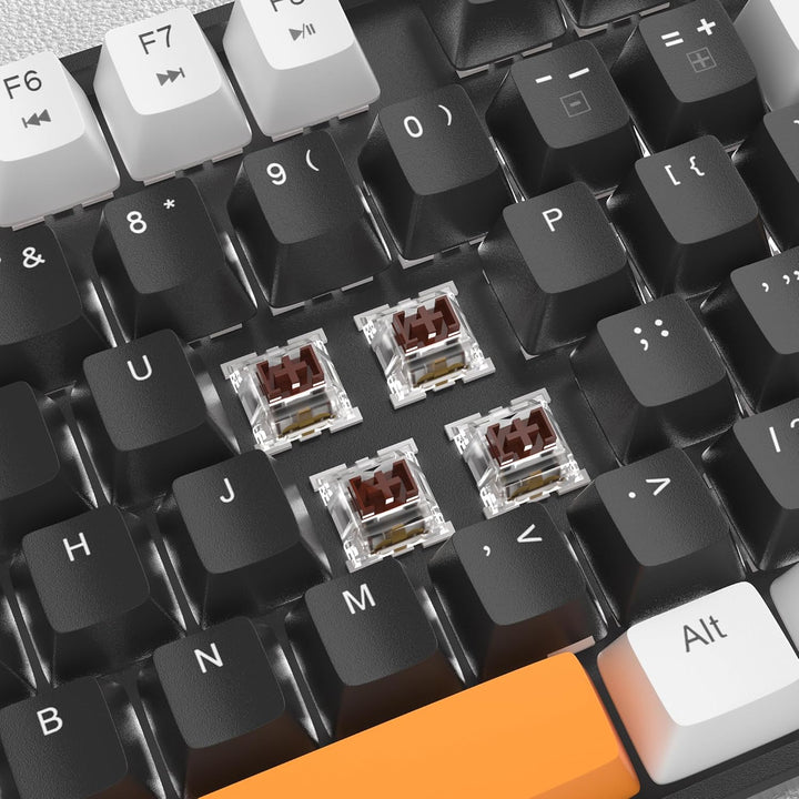 MageGee Teclado mecánico 75% para juegos, interruptor marrón, retro...
