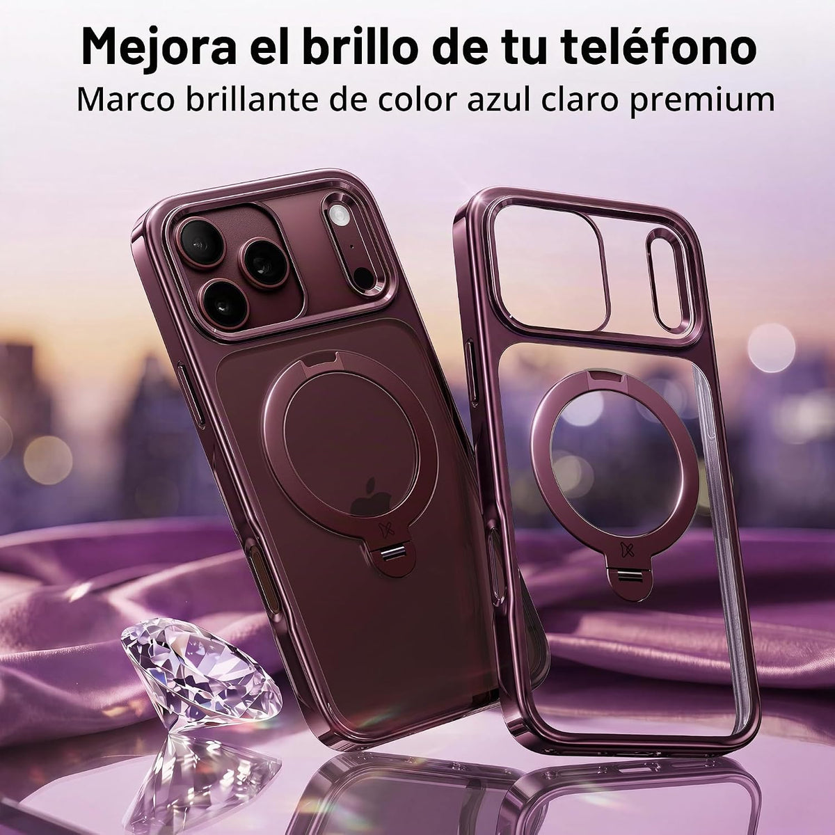 CASEKOO Funda para iPhone 18 Pro, 360 Spin Magnetic Stand