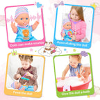 PROOU Juguetes de Cuidado de Muñecas Bebé, Set de Baño de Muñecas B...