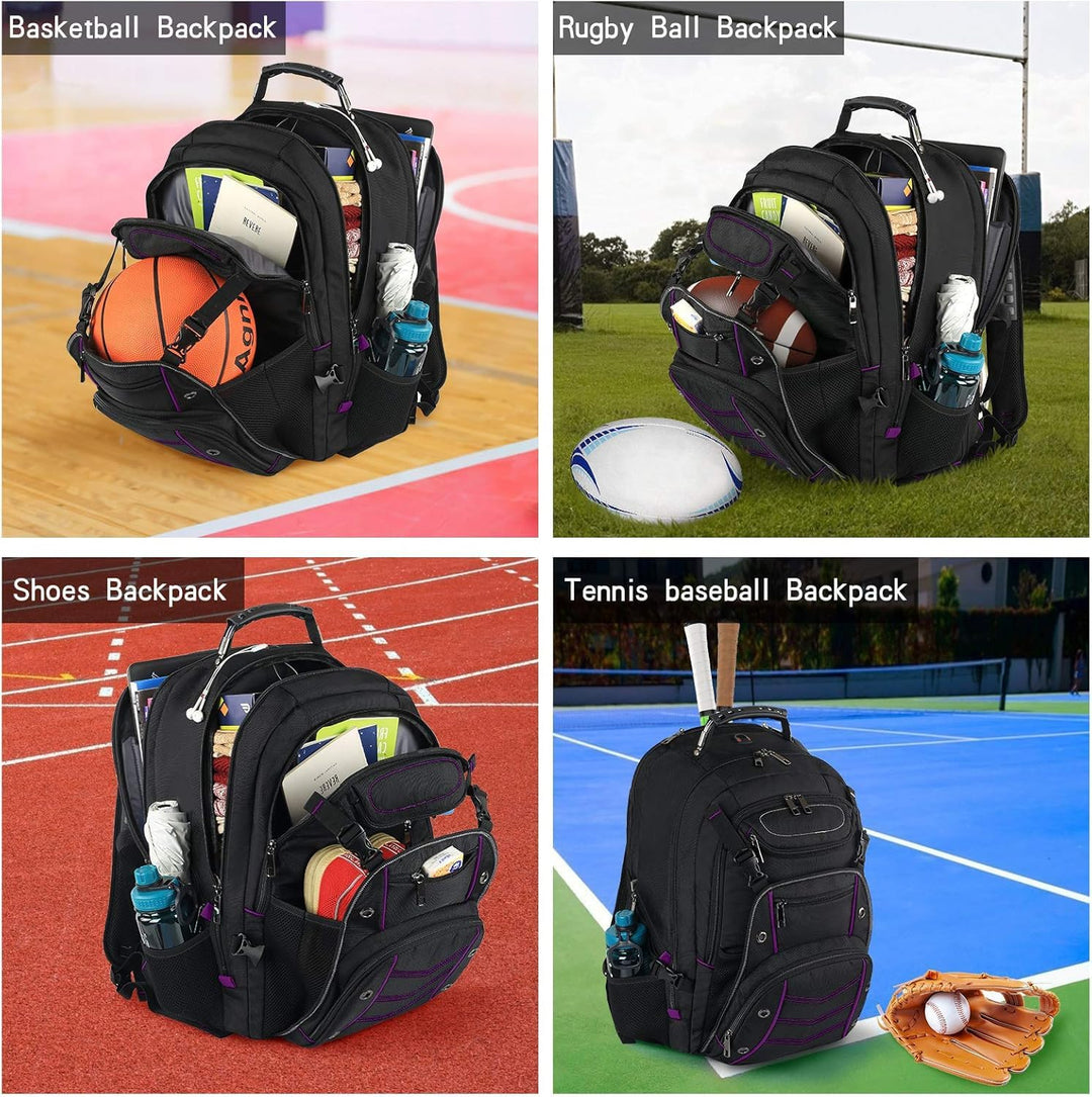 VECKUSON Mochila unisex para laptop de 18.4 pulgadas, morada, RFID,...
