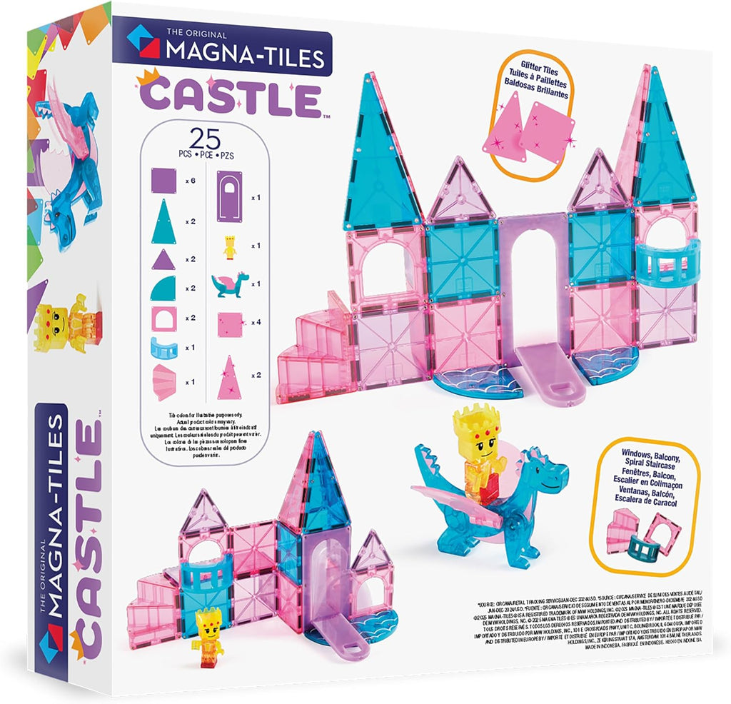 MAGNA-TILES Castle 25-Piece Magnetic Construction Set, Original Magnetic Building Brand