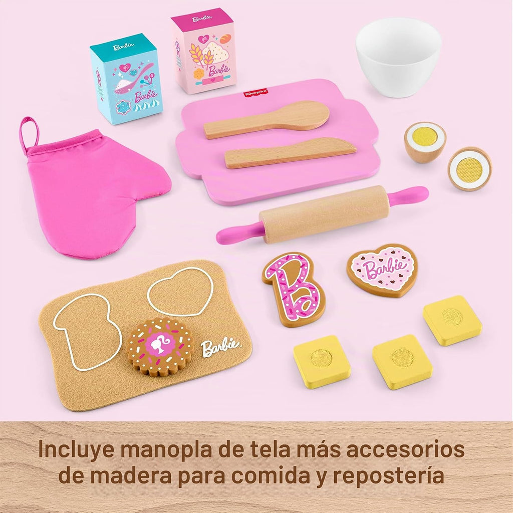 Fisher-Price Juego de hornear galletas Barbie de madera