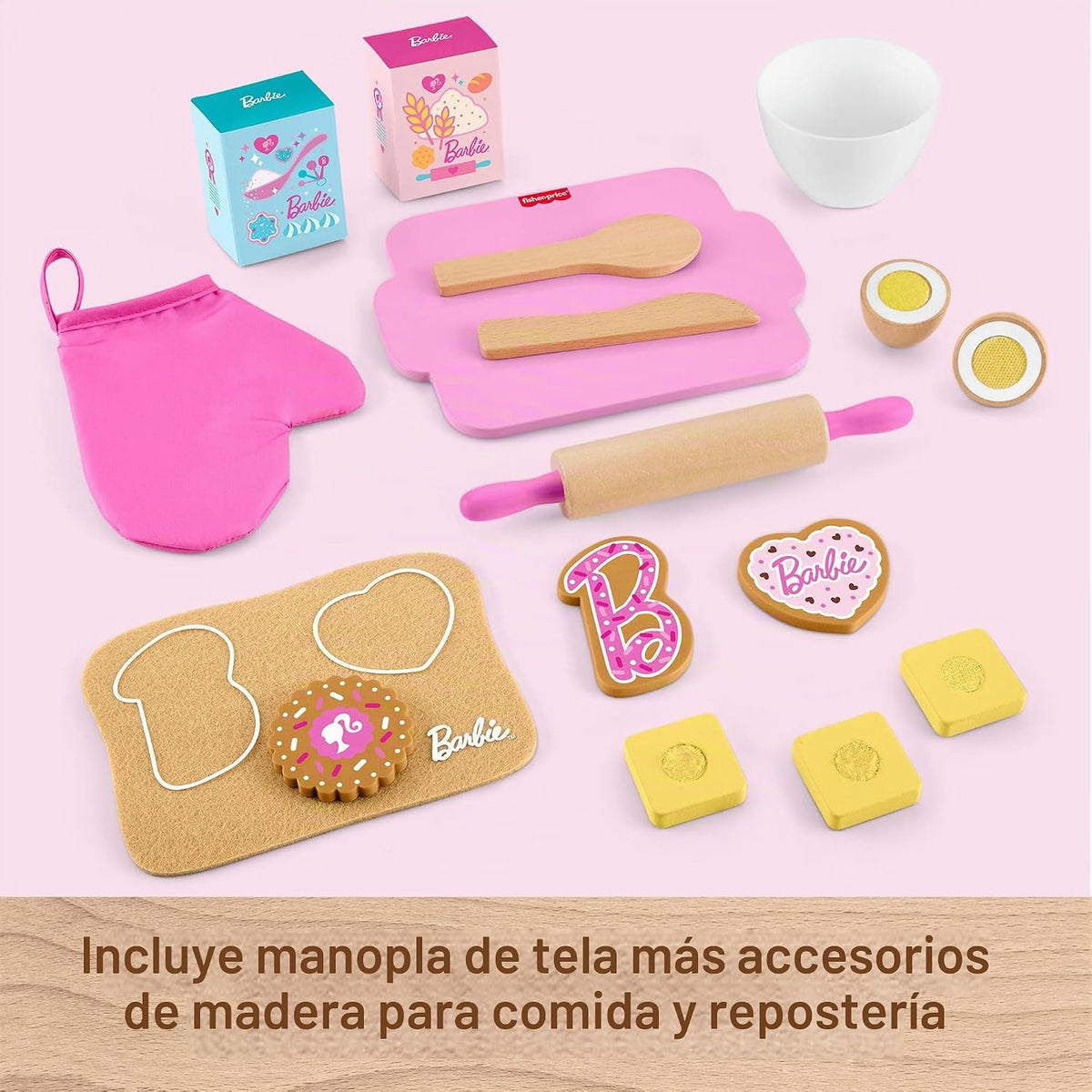 Fisher-Price Juego de hornear galletas Barbie de madera