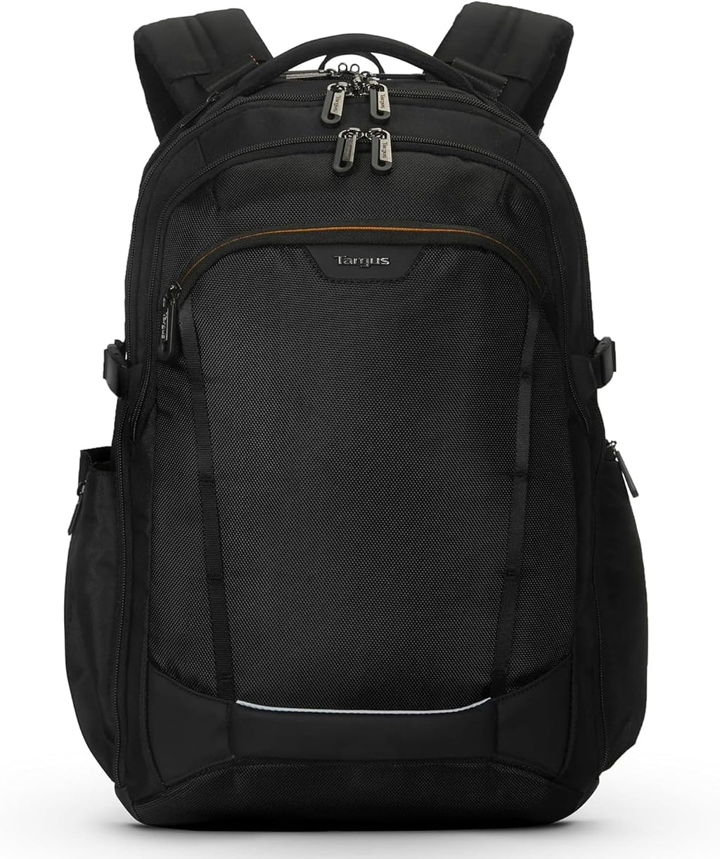 Targus Voyager EXP Mochila de viaje de 17 pulgadas, mochila expandible para laptop de 27L a 30 L, apta para puntos de control TSA, resistente al agua, bolsillo con bloqueo RFID, se adapta a portátiles