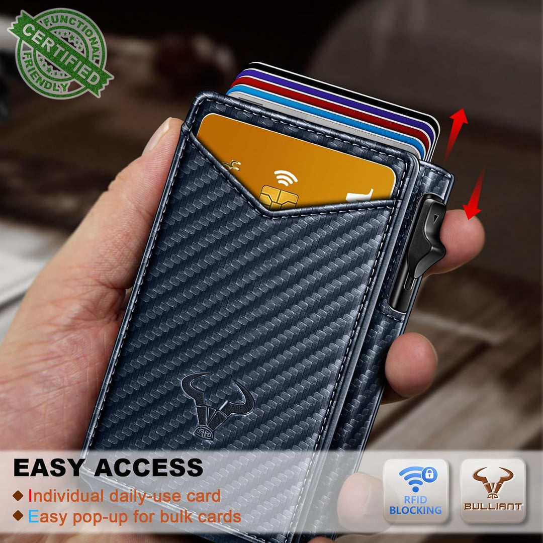 Cartera Bulliant para hombre, cartera con clip de dinero delgada pa...