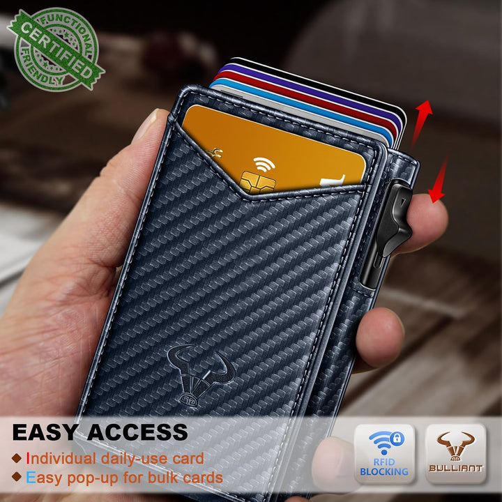 Cartera Bulliant para hombre, cartera con clip de dinero delgada pa...