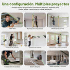 Huepar Nivel láser 4D W04CG con poste de 12 pies, kit láser verde de 360°