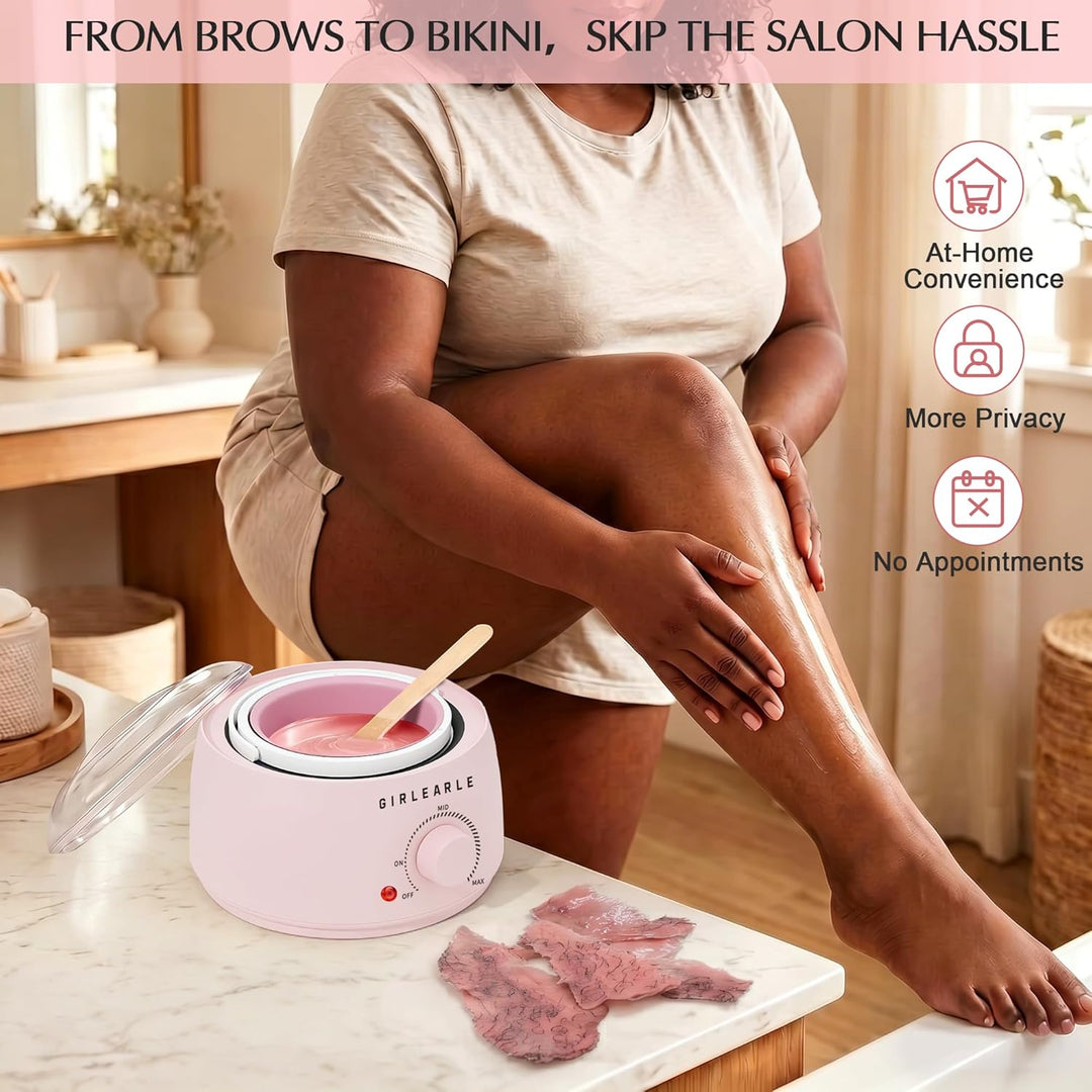 Kit de depilación para mujeres y hombres, GIRLEARLE calentador de c...