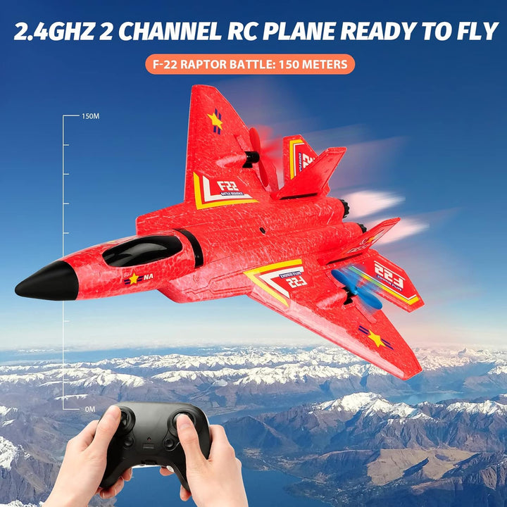 RoofWorld Avión RC, avión RC F22 listo para volar, avión de control...