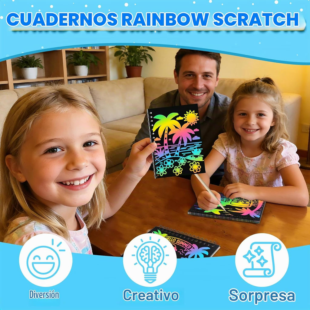 ZMLM Paquete de 24 cuadernos con diseño de arco iris para niños, recuerdos