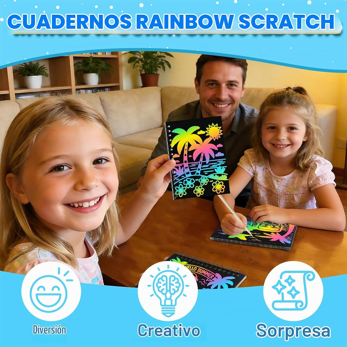 ZMLM Paquete de 24 cuadernos con diseño de arco iris para niños, recuerdos